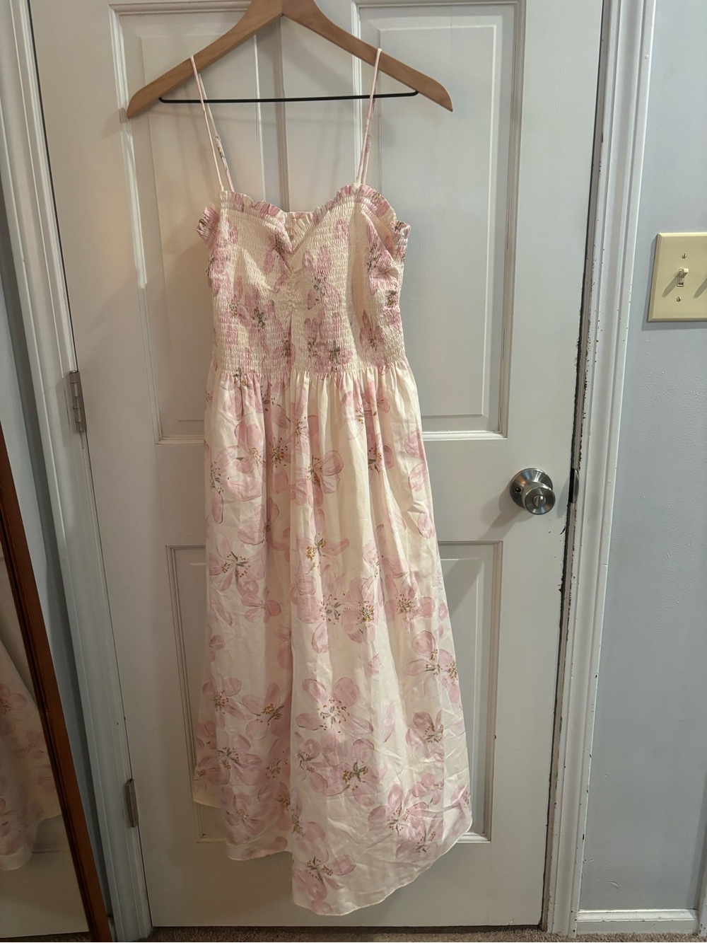 H&M Cream Sundress with Pink Floral Print